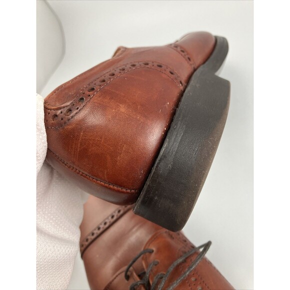 Allen Edmonds Cap Toe Cognac Brown Leather Mens 9.5 BENTON 3458 Oxford Shoes main image 15